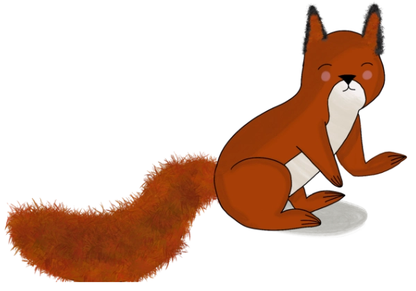 A cartoon of a cute ground squirrel