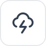 Icon of a cloud with a lightning bolt symbol inside, indicating a storm or thunderstorm.
