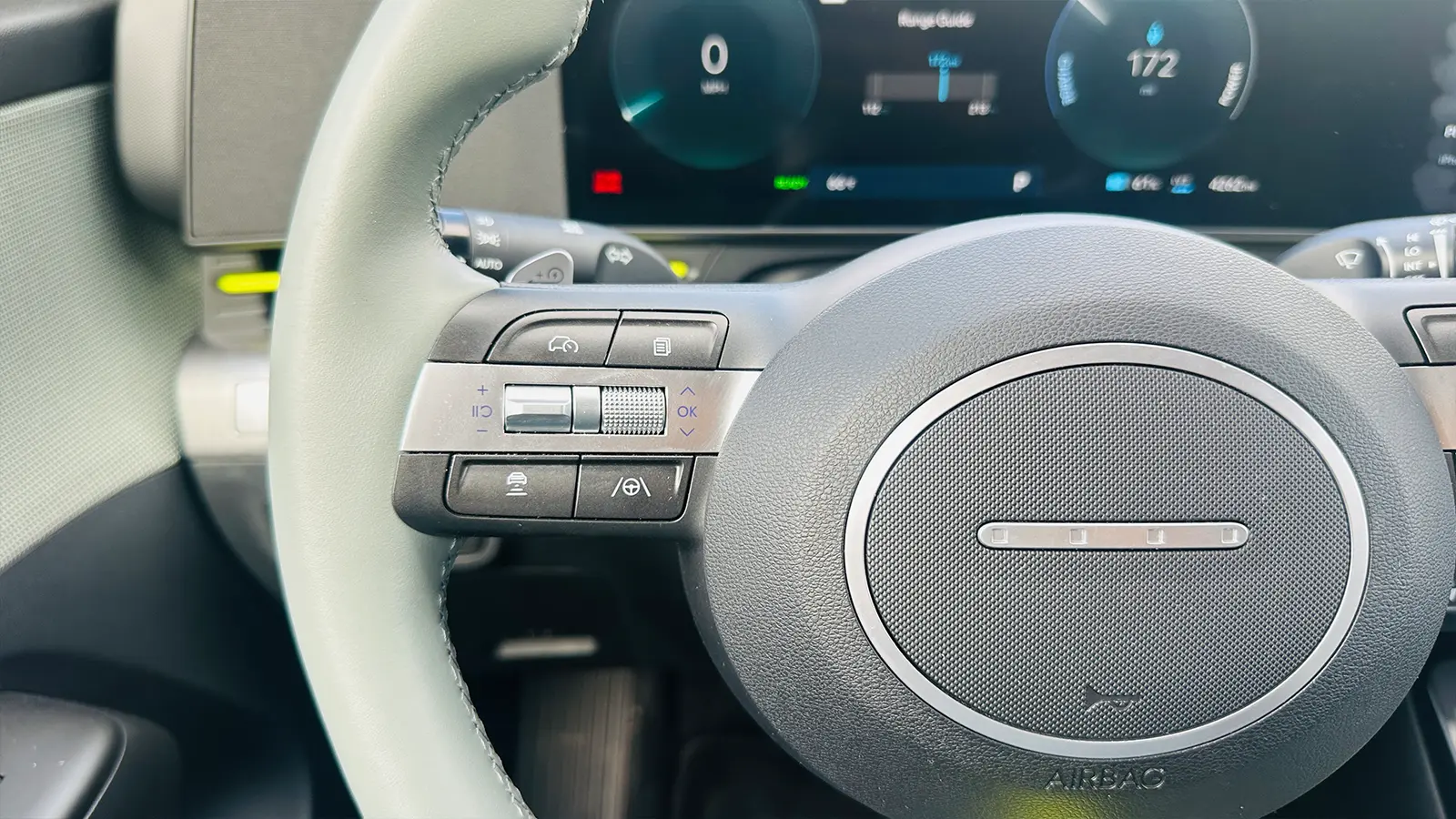 A 2025 Hyundai Kona EV cockpit