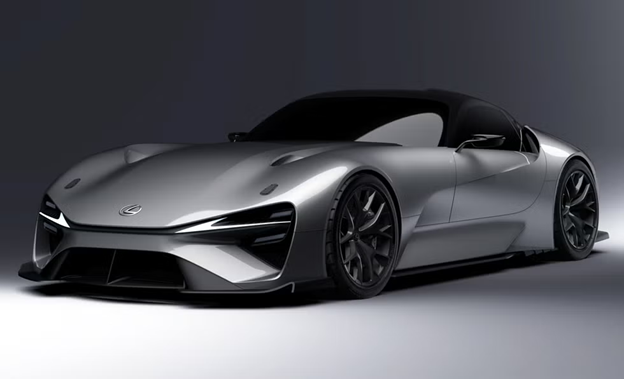 A silver sports car with a black roof