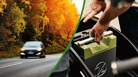 Electric car driving and battery