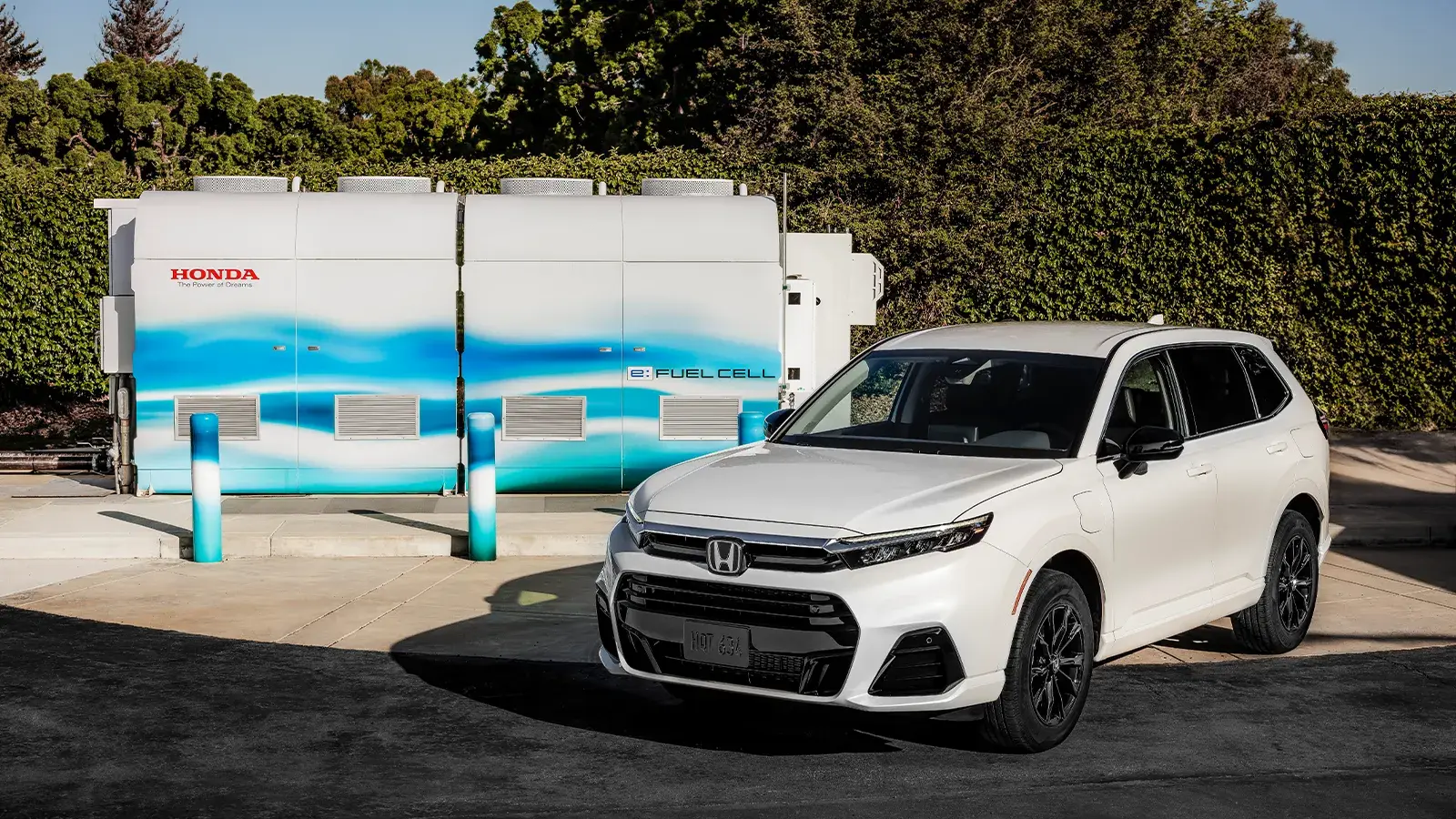 Honda hydrogen vehicle parked outside