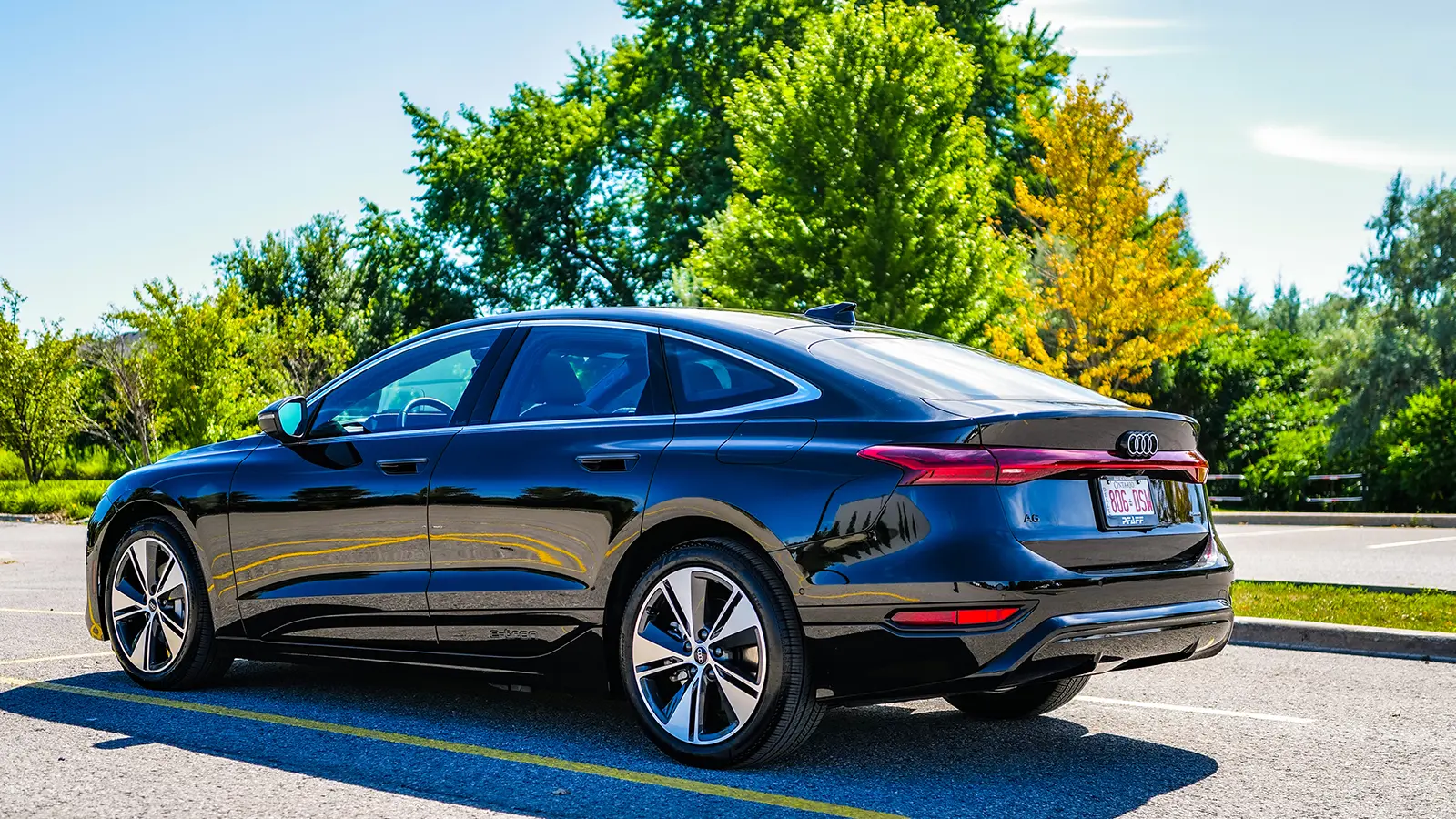 A 2025 Audi A6 e-Tron Sportback side view