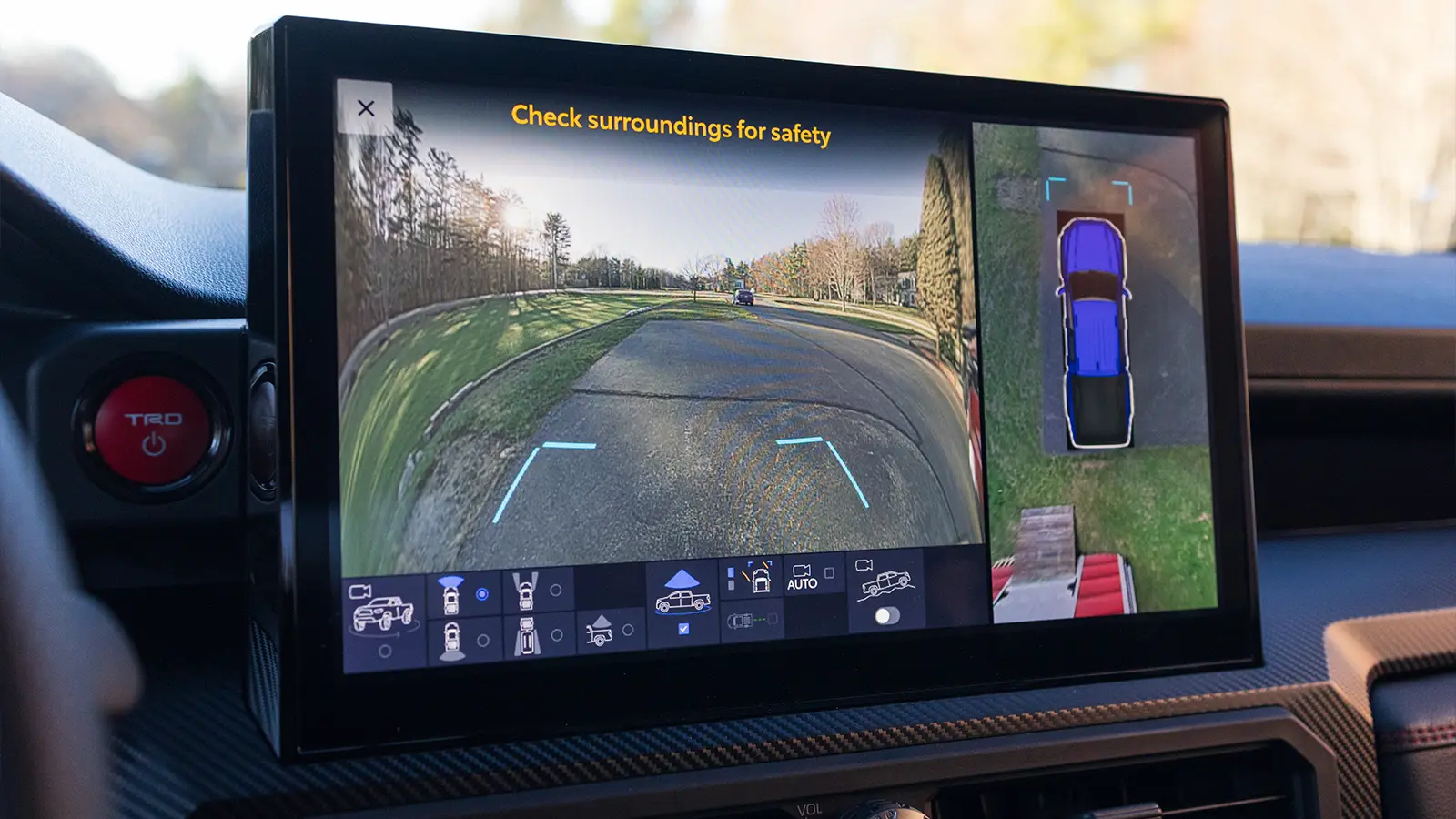 2025 Toyota Tacoma TRD Pro Hybrid screen for sensor awarness