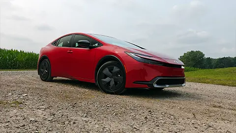 a red 2026 Nissan Leaf