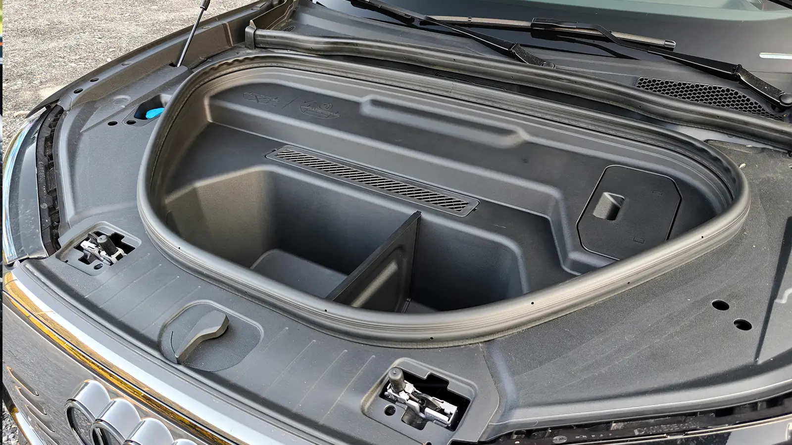 a 2025 Audi SQ6 e-tron front trunk