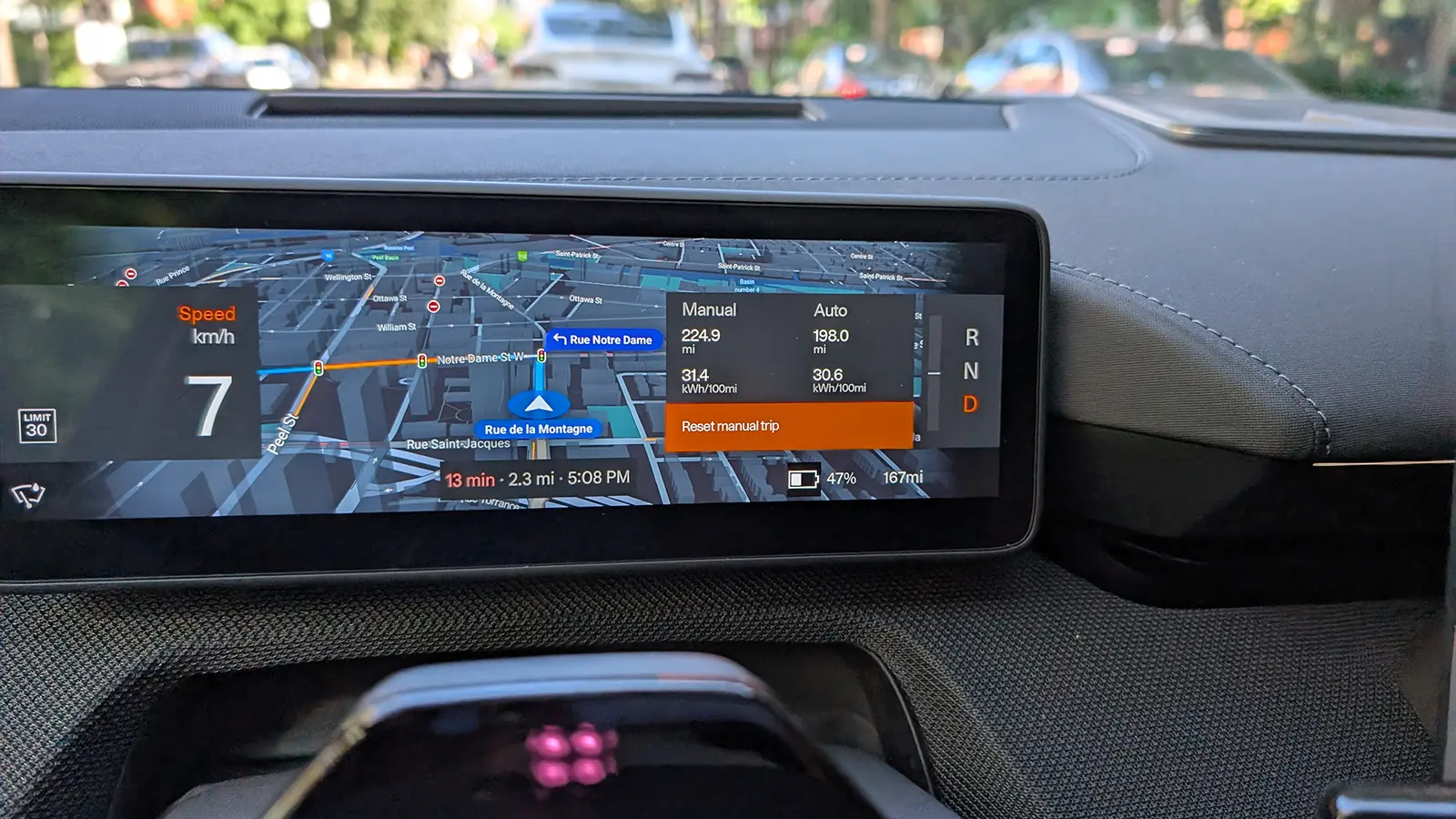 A silver 2025 Polestar 4 HUD