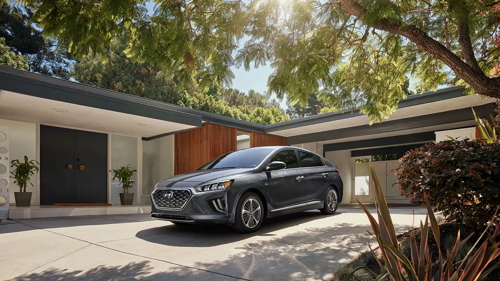 A black 2020 Hyundai IONIQ hybrid