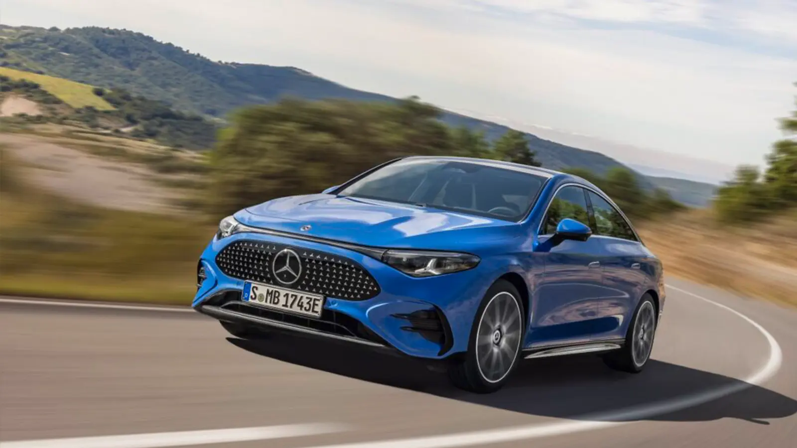 A blue Mercedes-Benz CLA