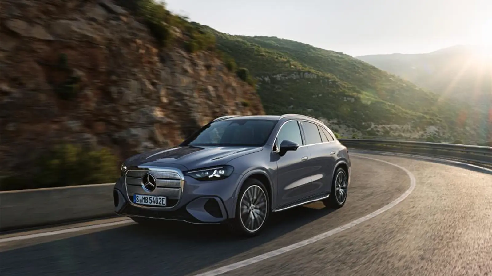 A dark grey Mercedes-Benz GLC