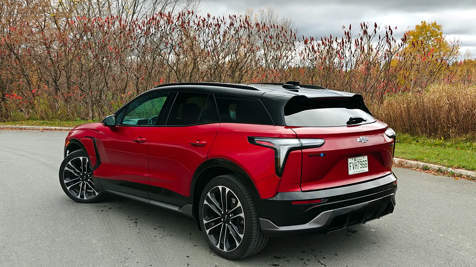 A red 2025 Chevrolet Blazer SS 3 quarter view