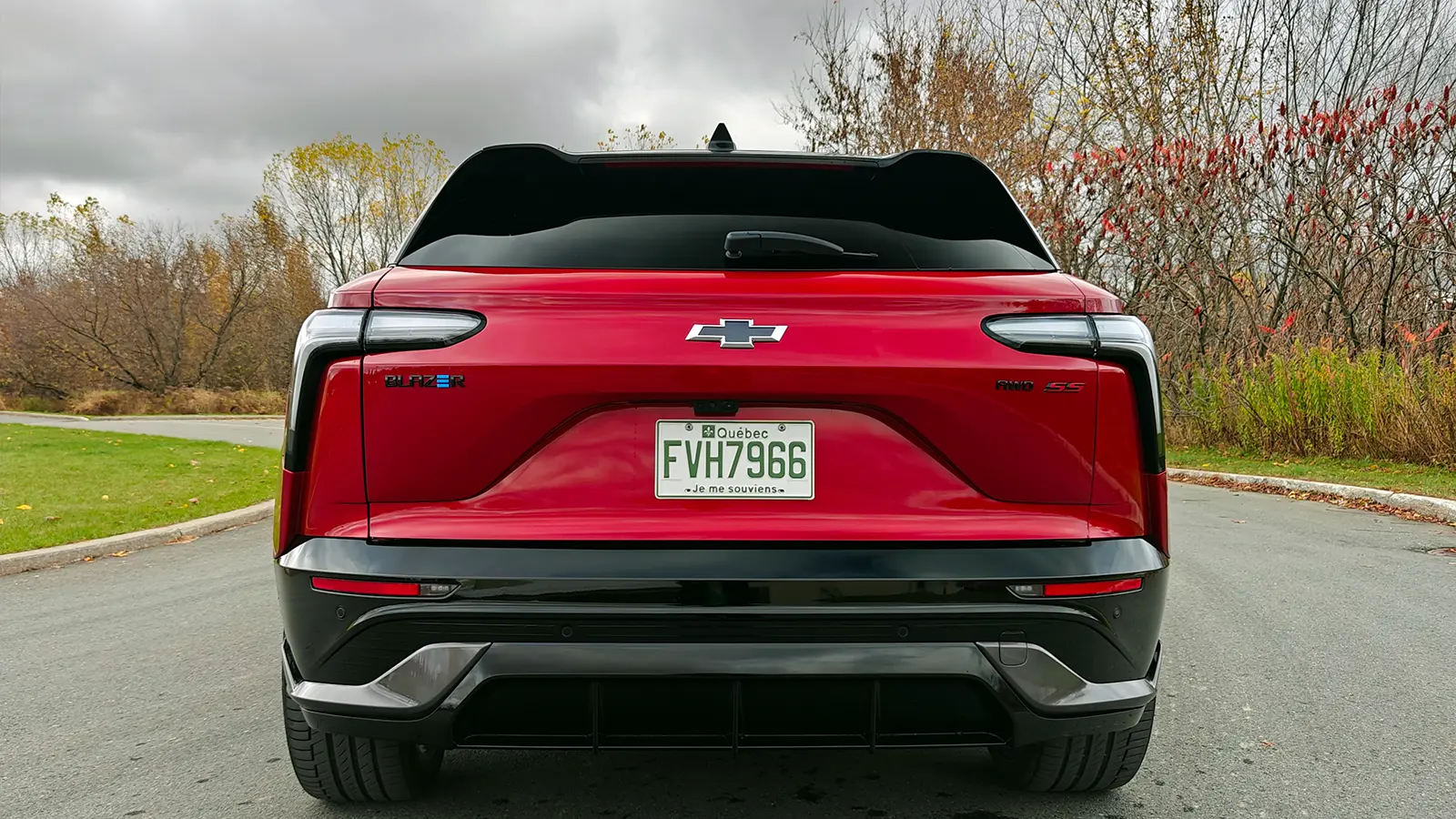 A red 2025 Chevrolet Blazer SS rear trunk