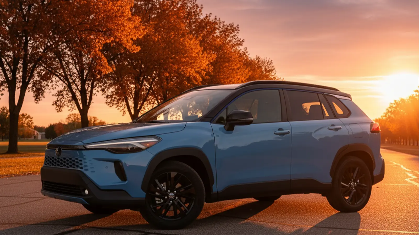 A blue 2026 Toyota Corolla Cross Hybrid