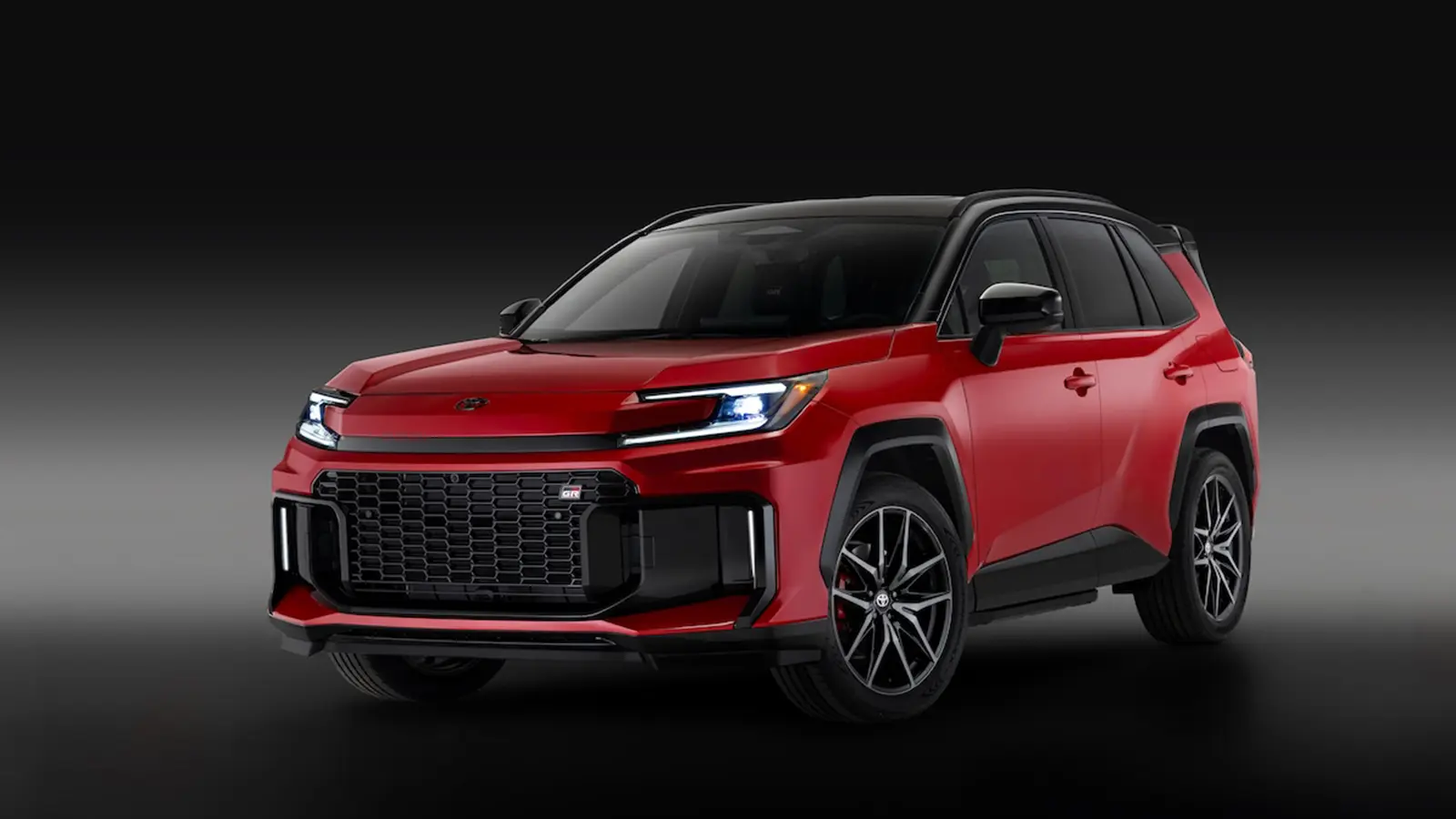 A red 2026 Toyota RAV4 GR sport