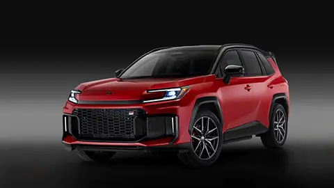 A red 2026 Toyota RAV4 GR sport