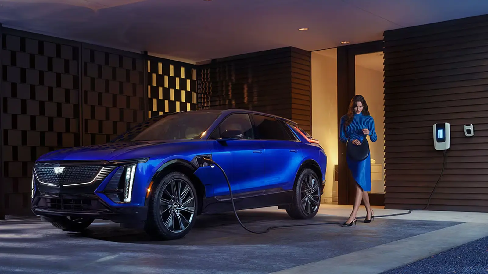 A blue Cadillac Lyriq