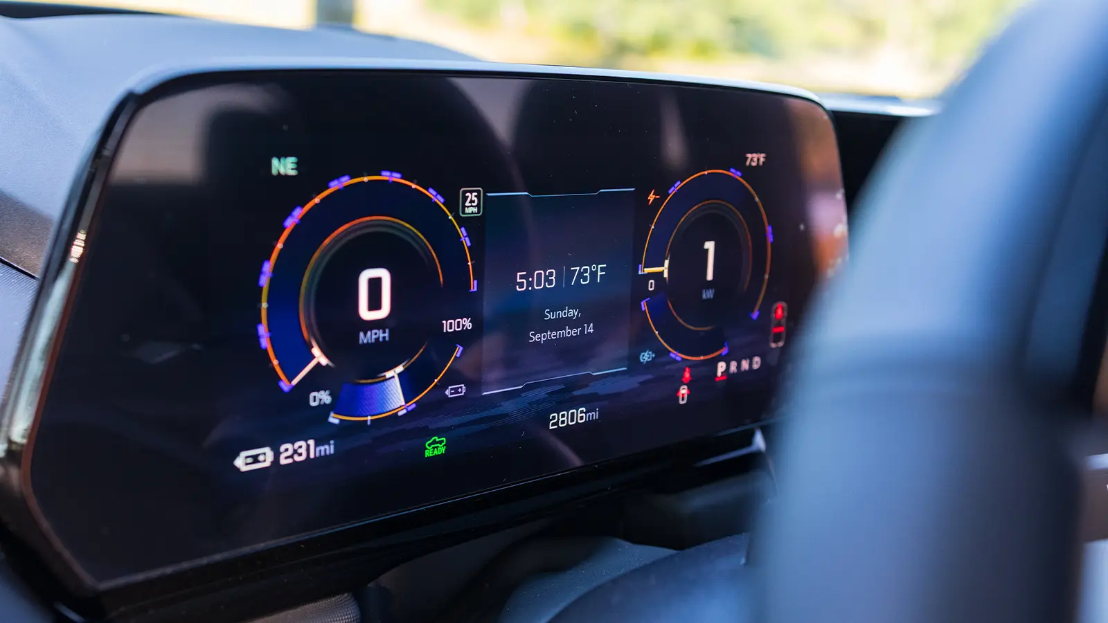 A 2026 Chevrolet Silverado EV trail boss speedometer
