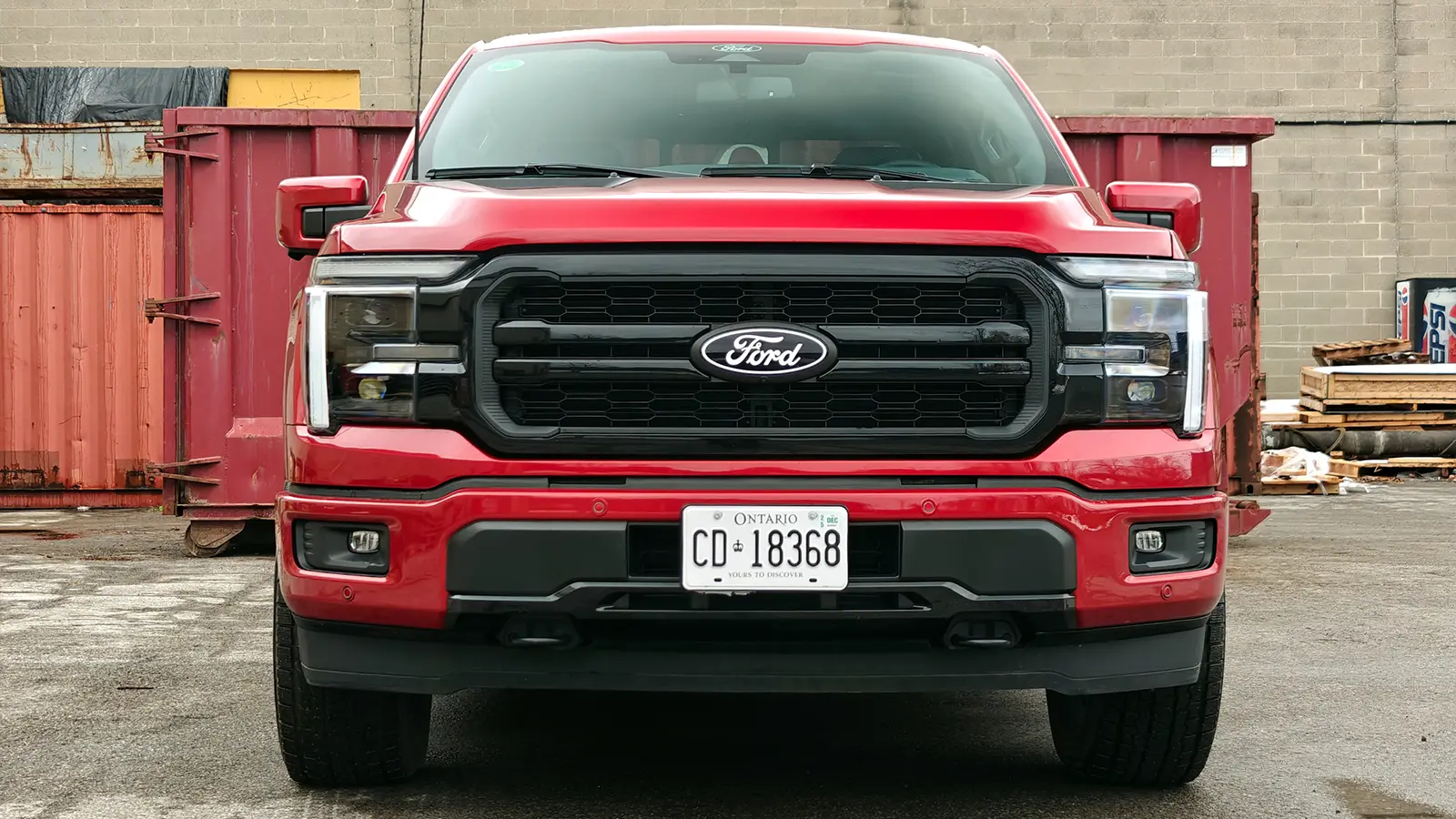 2025 Ford F-150 Powerboost Lariat front nose view