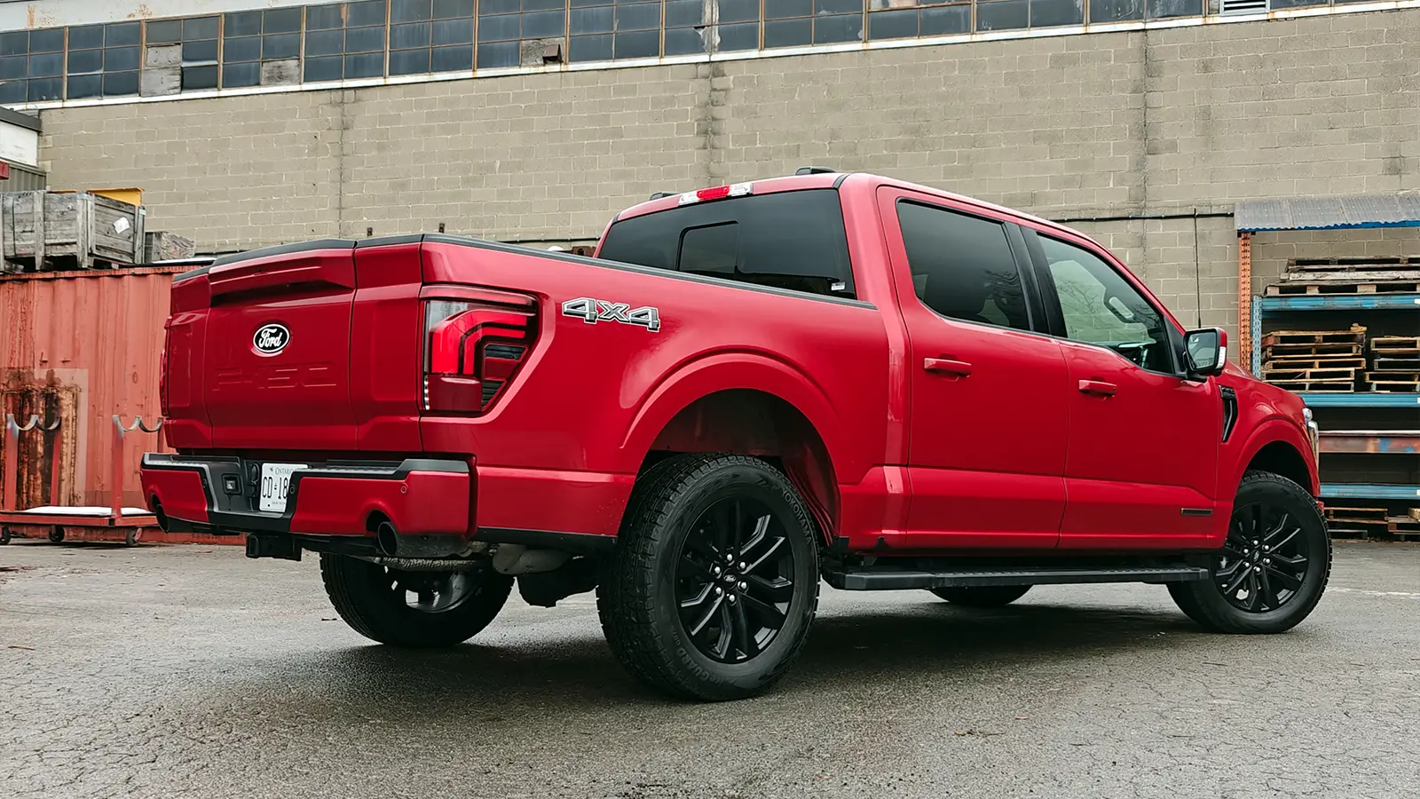 2025 Ford F-150 Powerboost Lariat three  quarter rear view