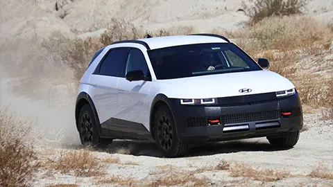 A 2025 Hyundai Ioniq 5 XRT in the desert