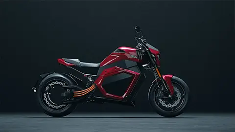 Una motocicleta Red Verge con batería de estado sólido