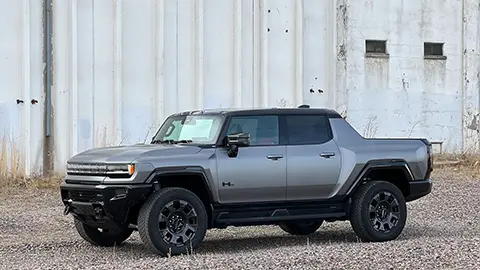 A dark gray 2026 GMC hummer EV 