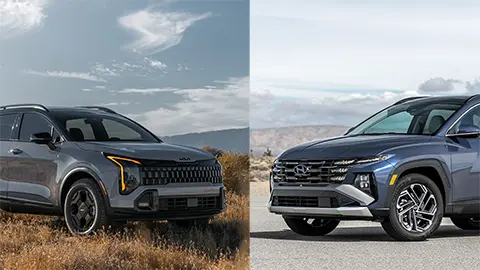 head to head of the 2026 Hyundai Tucson Hybrid vs. 2026 Kia Sportage Hybrid