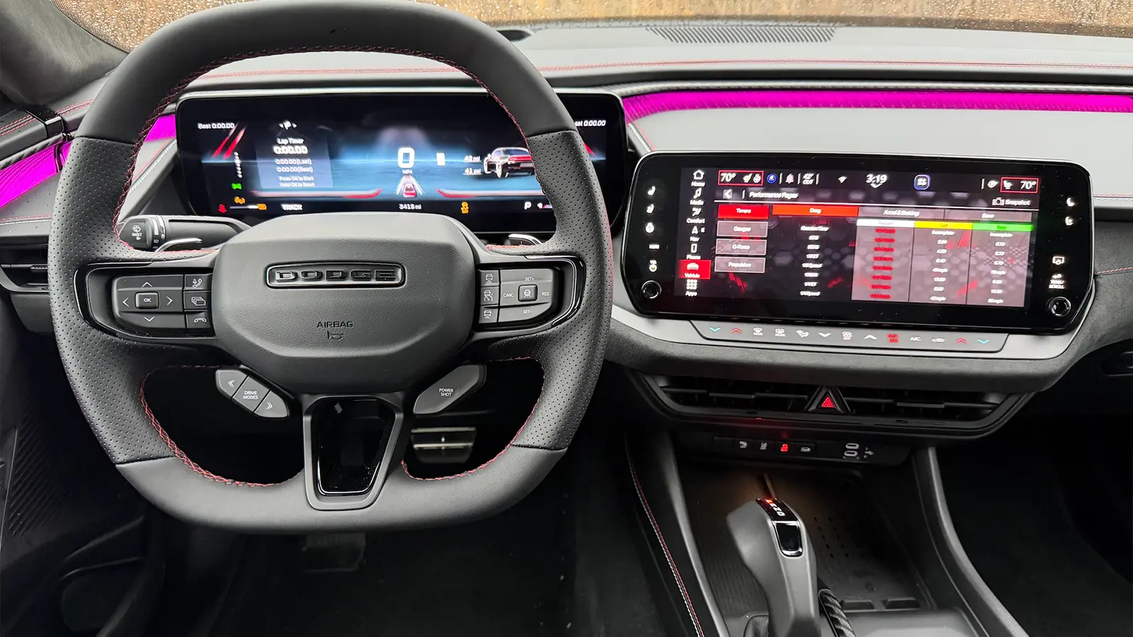 A silver 2026 Dodge Charger Daytona EV front driver view