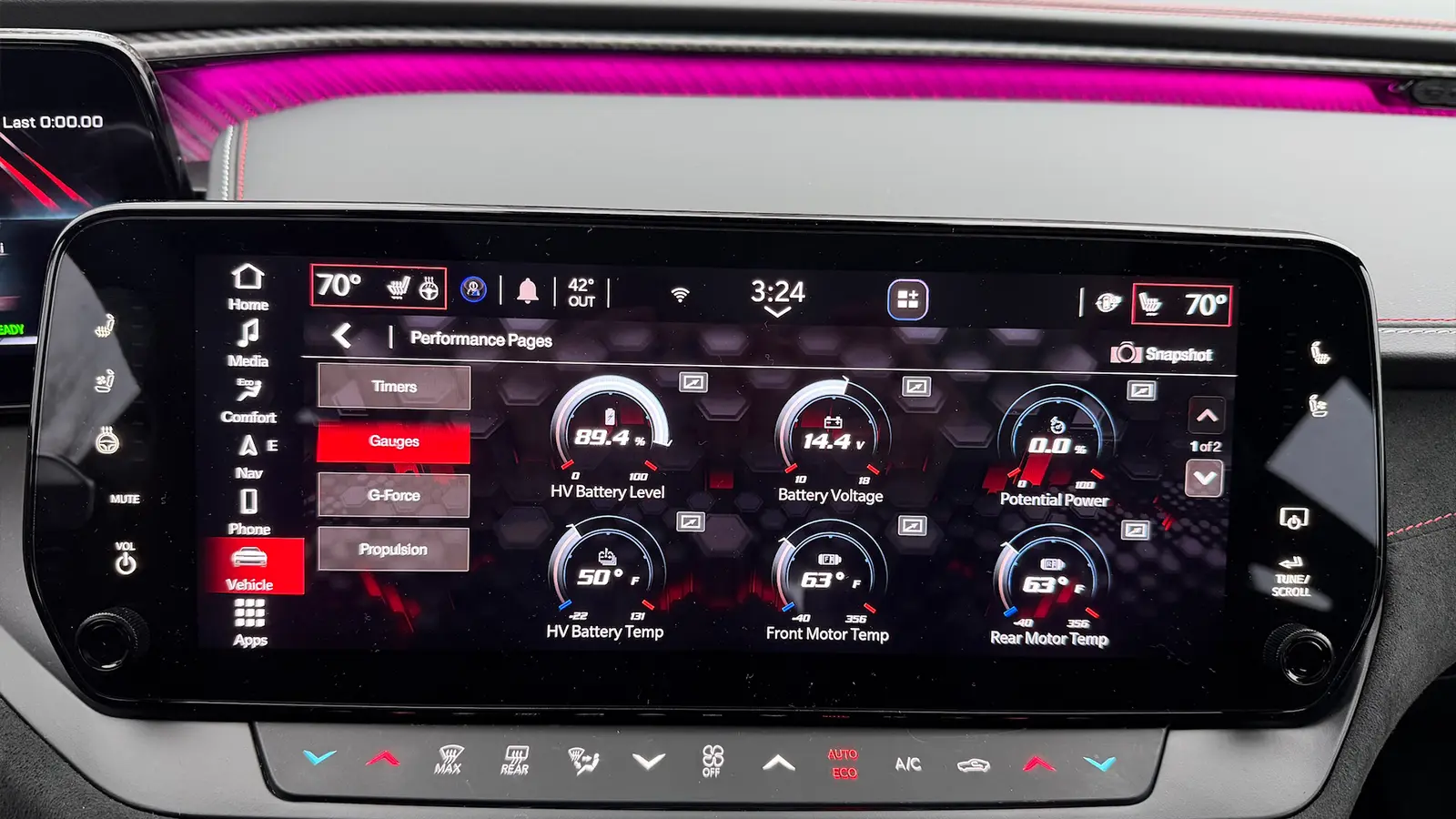 A silver 2026 Dodge Charger Daytona EV HUD