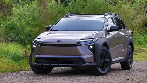 A 2026 Toyota bZ Woodland in the forest