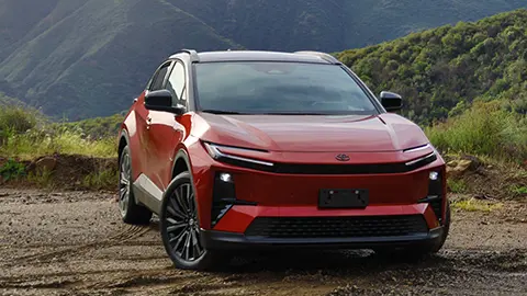 A red 2026 Toyota C-HR front view