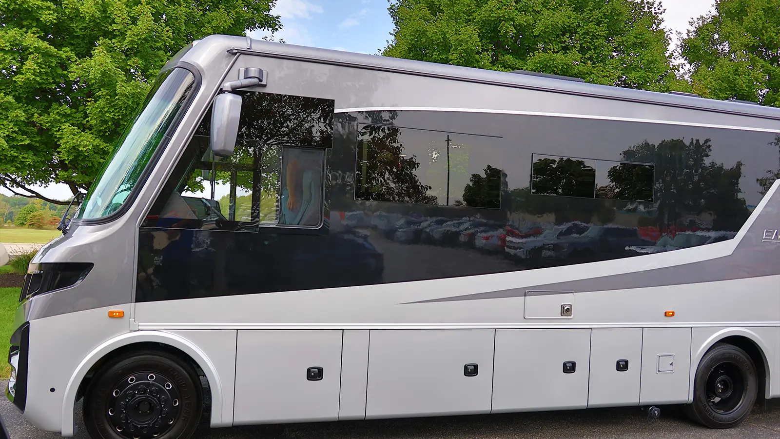 A Entegra Coach side view