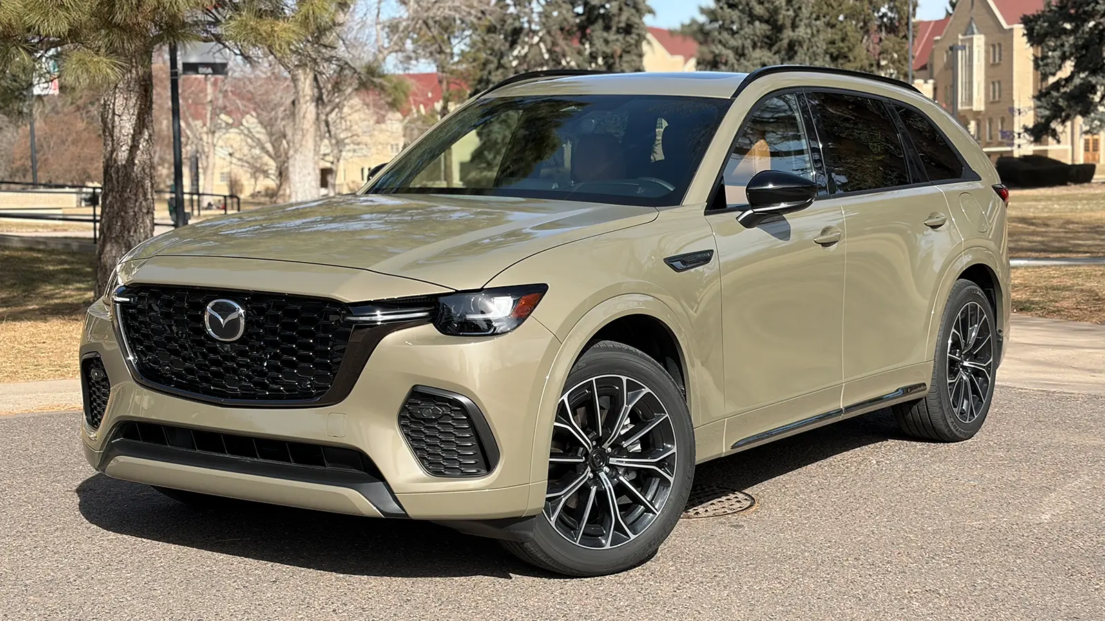 A 2026 Mazda CX 70 parked three quarter front view
