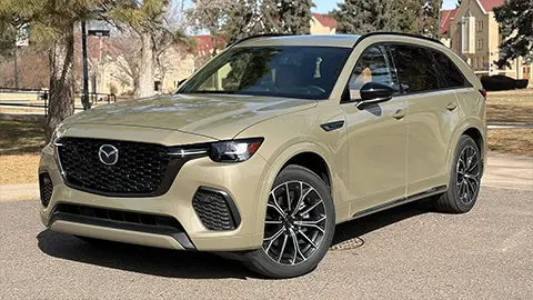 A 2026 Mazda CX 70 parked three quarter front view