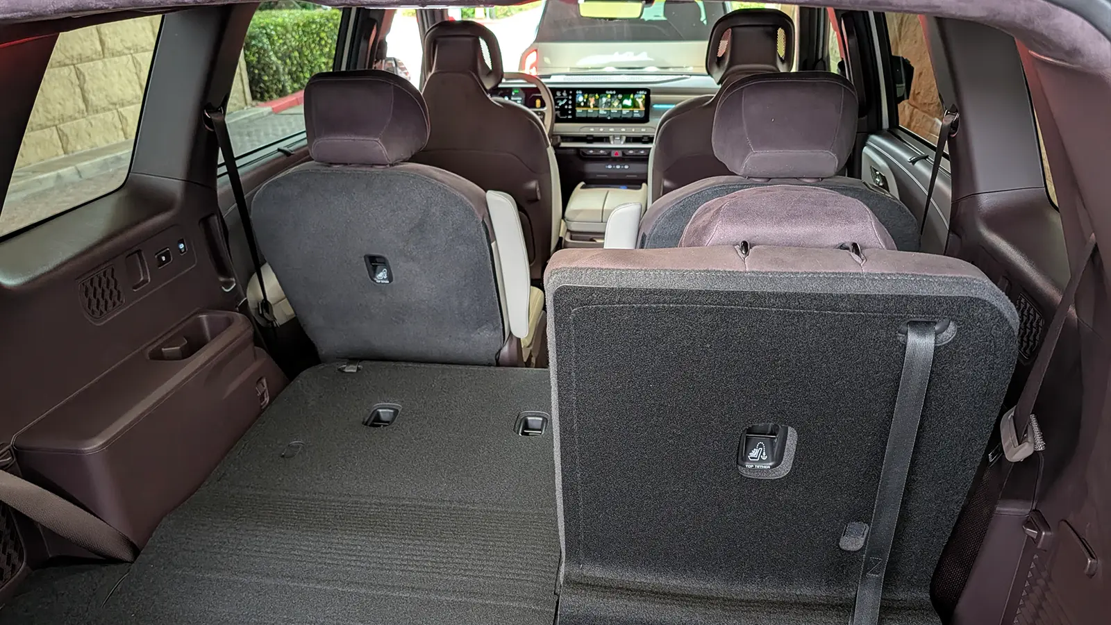 A 2027 Kia Telluride interior third row front interior view