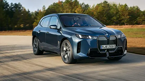 A blue BMW iX