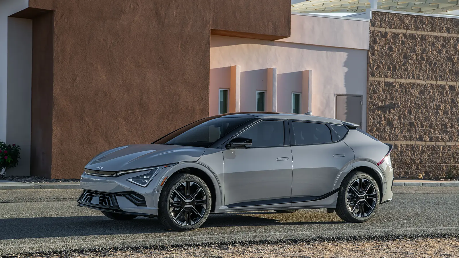 A gray Kia EV6