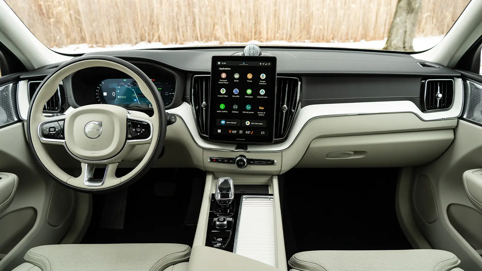 A 2026 Volvo XC60 T8 front interior driver front view