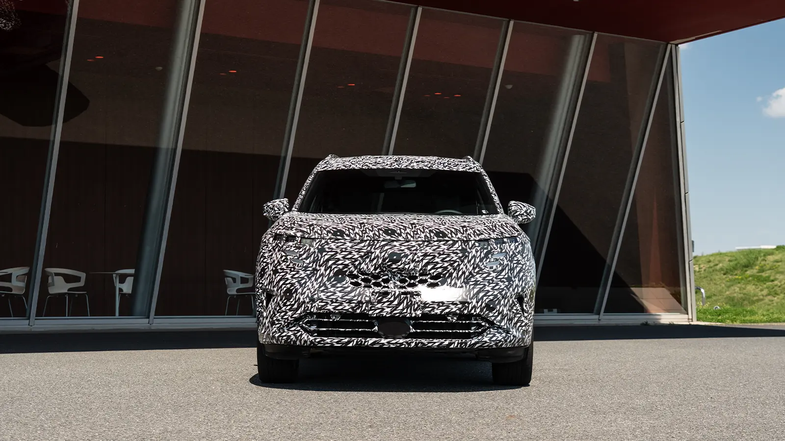 A 2027 Rogue e Power Prototype First Drive actual front nose view