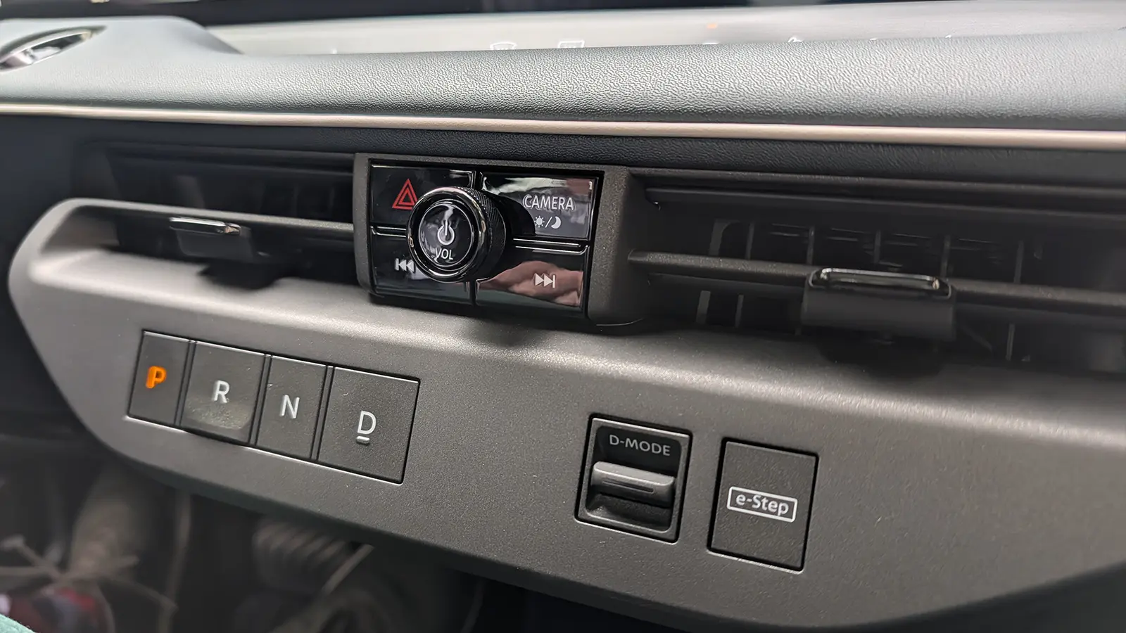 EV center console physical knob controls