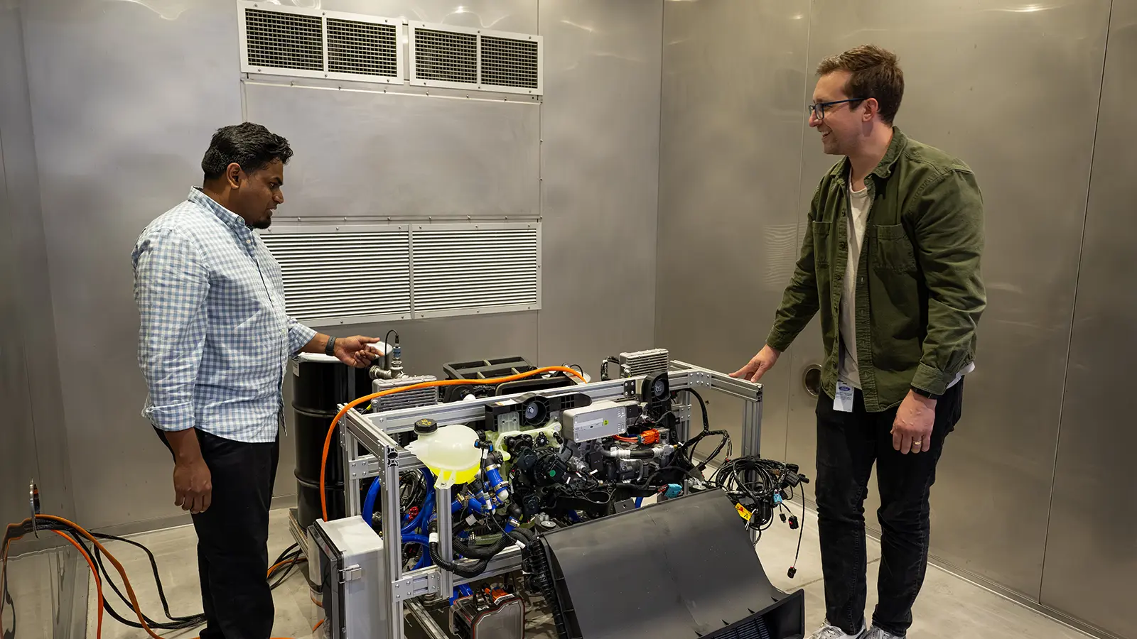 The Ford electric vehicle development thermal lab area