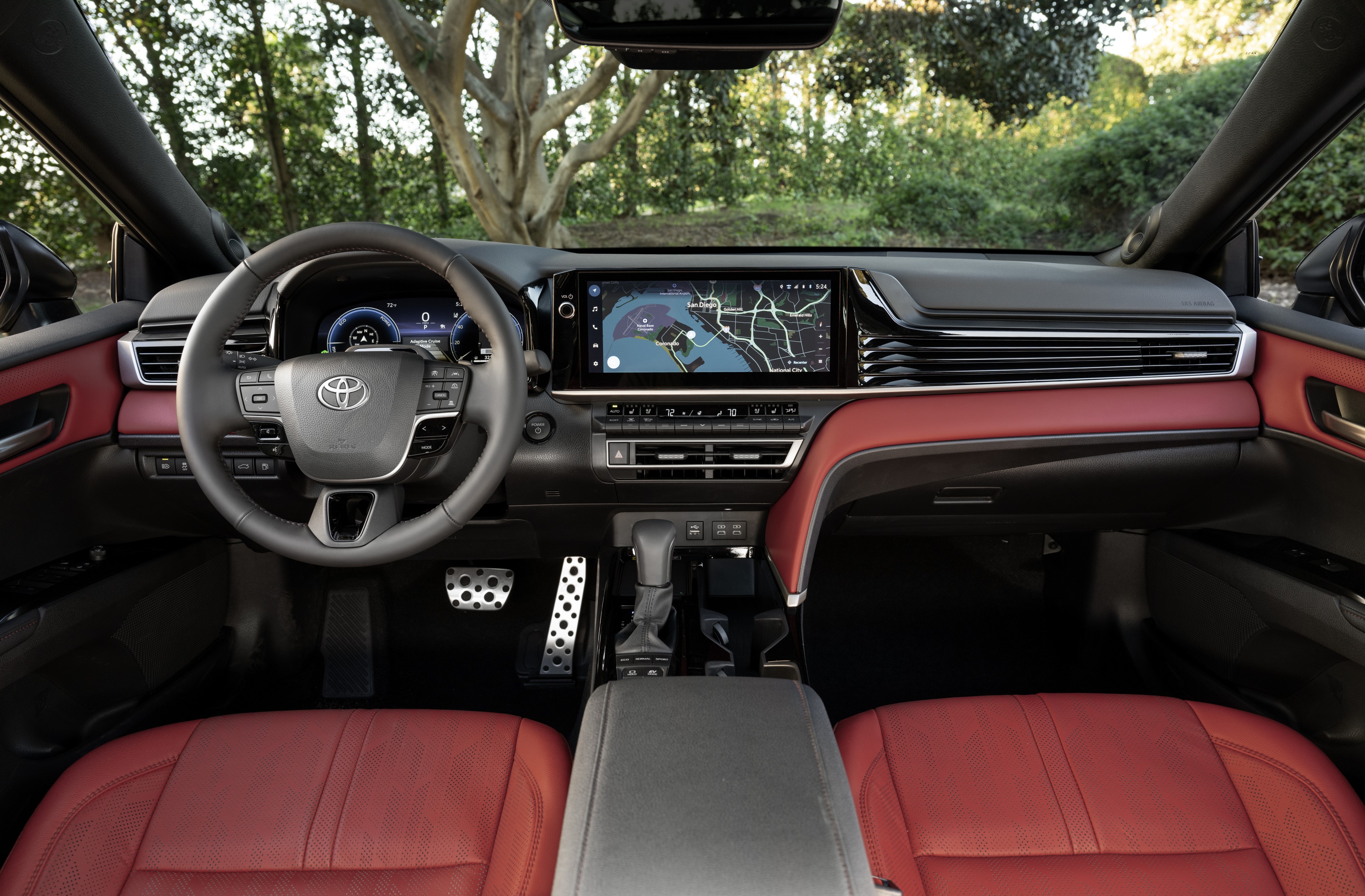 The interior view of a 2026 Toyota Camry Hybrid front HUD view