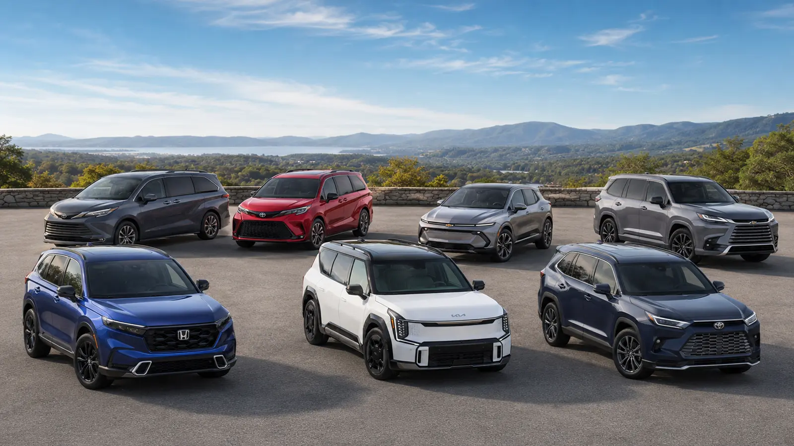 Collective image of best hybrid family vehicles