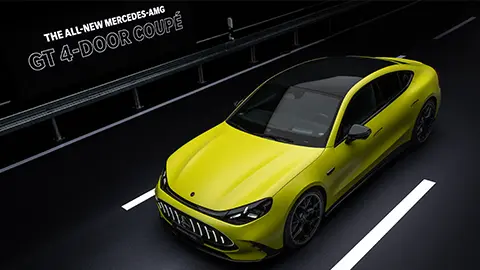 2027 Mercedes-AMG GT 4-Door Coupe on the road