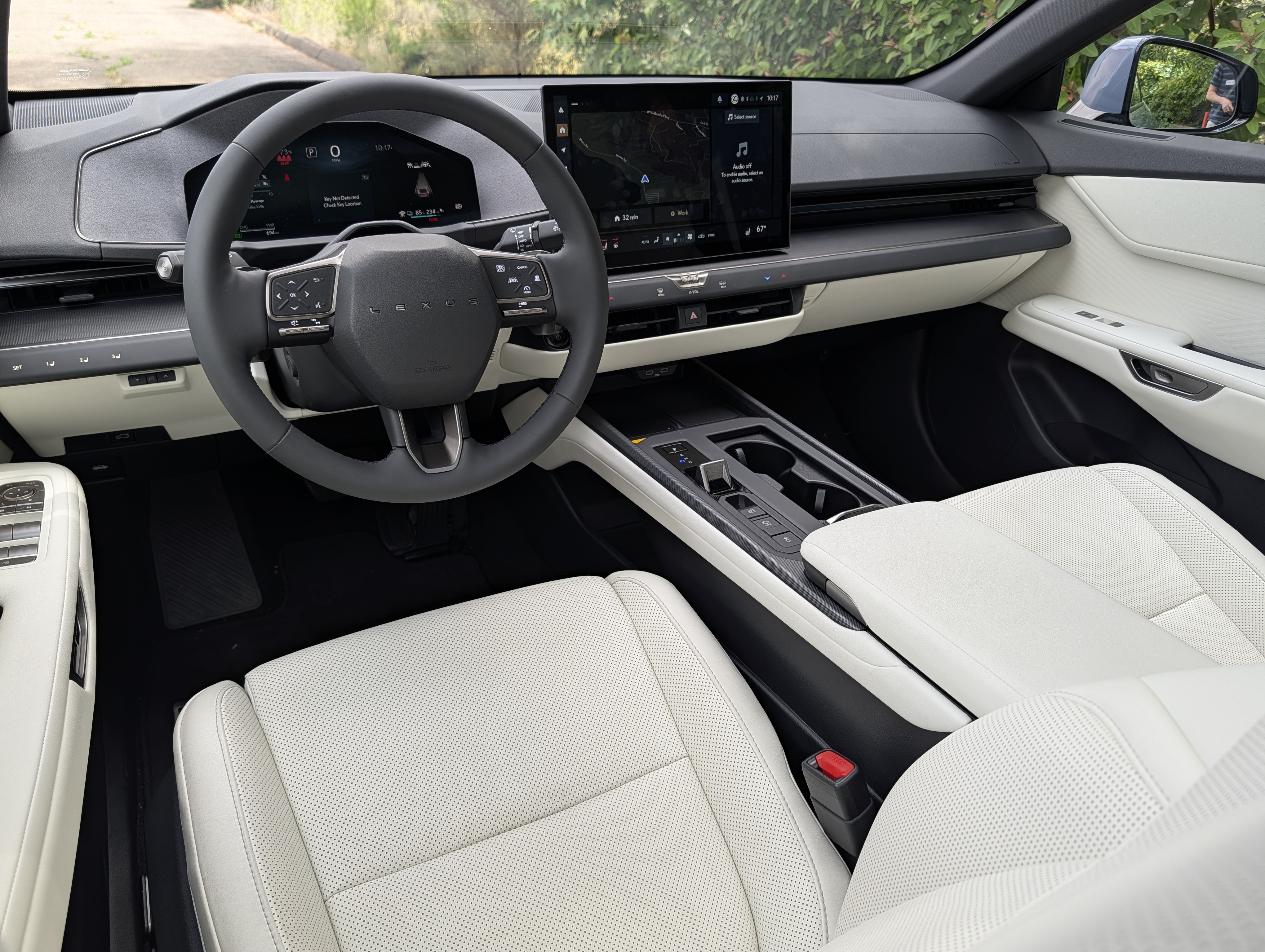 2026 Lexus ES350h balck and white interior and dashboard