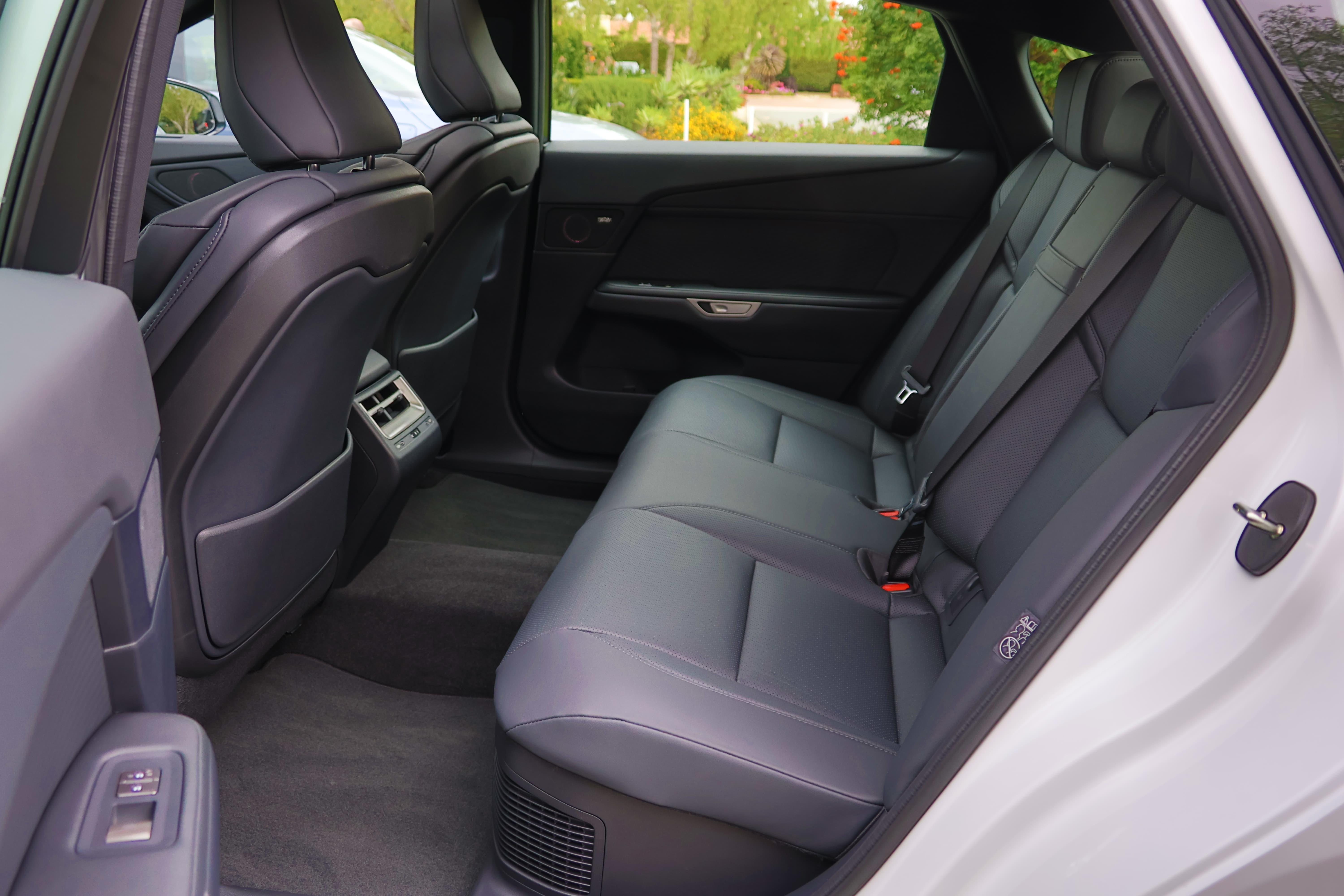 2026 Ultra White Lexus ES350h rear seating with black interiors
