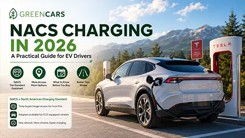 A white Tesla Model Y being charged at a charging station.