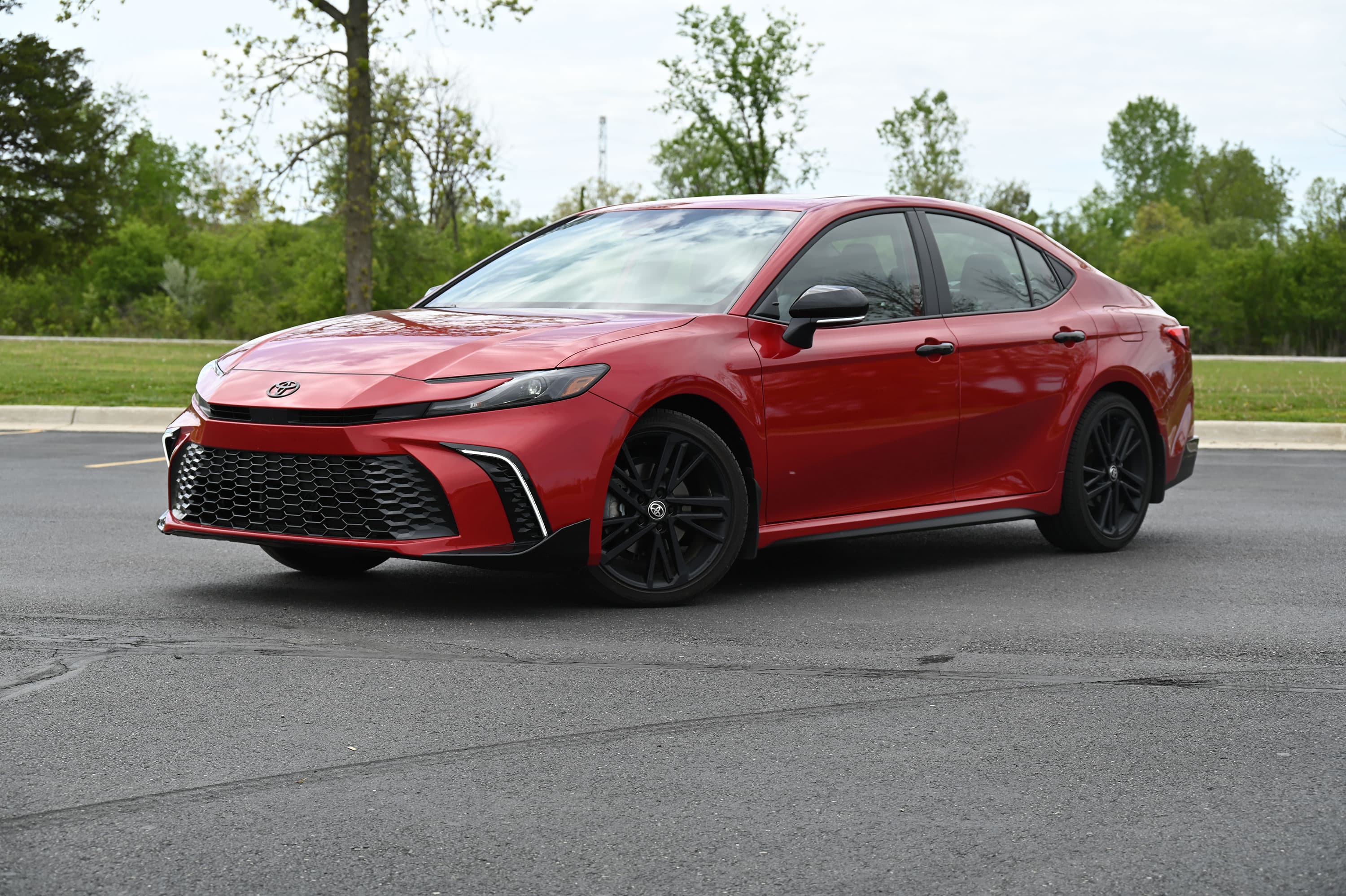 Red 2026 Toyota Camry Hybrid