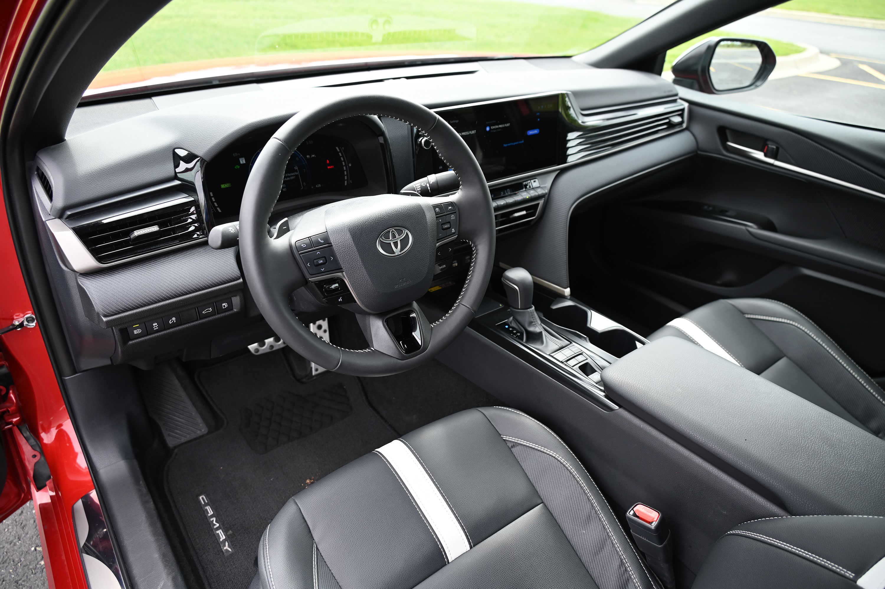 2026 Red Toyota Camry Nightshade black dashboard and front interior