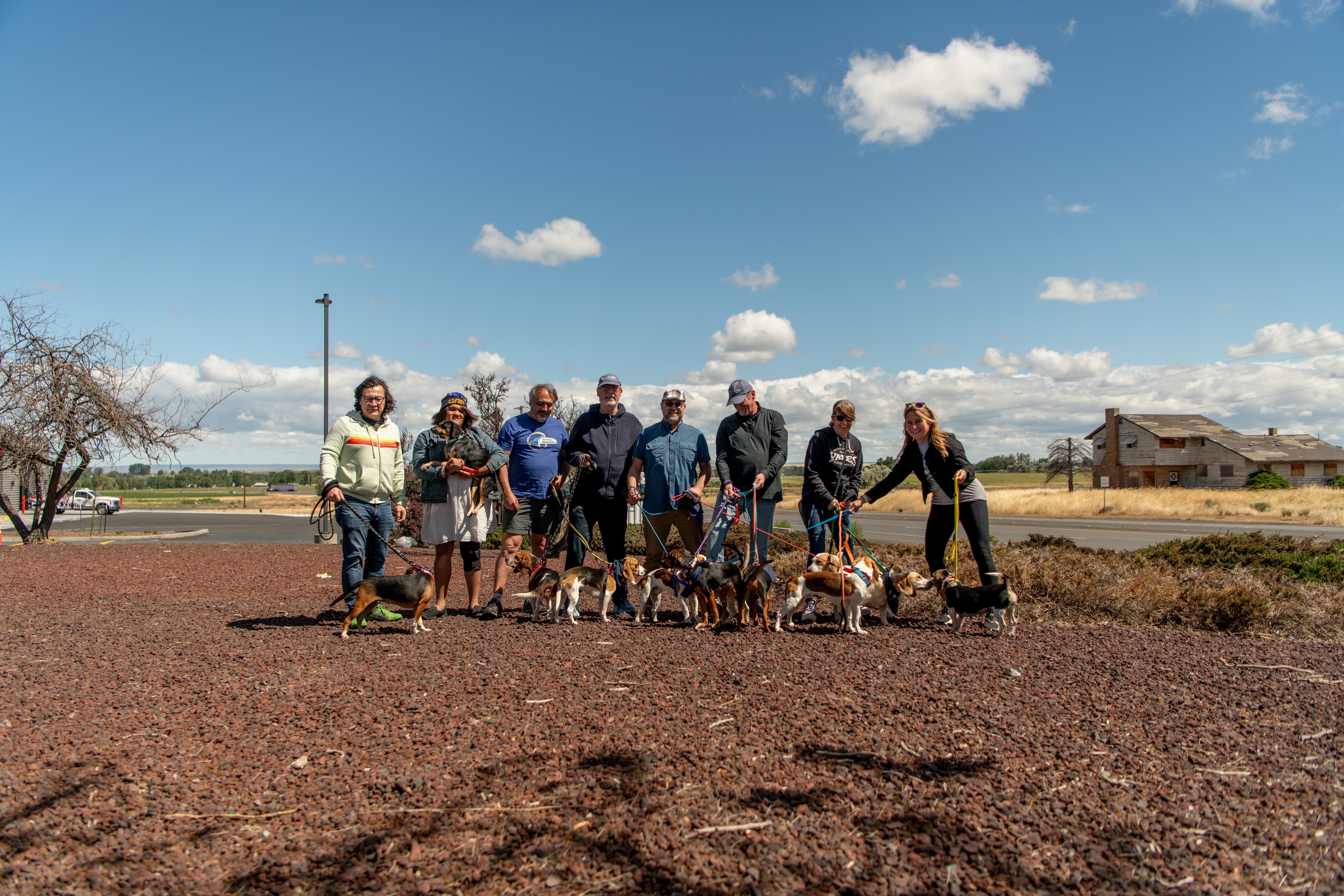 Operation Frodo Electrified team with the rescue Beagles